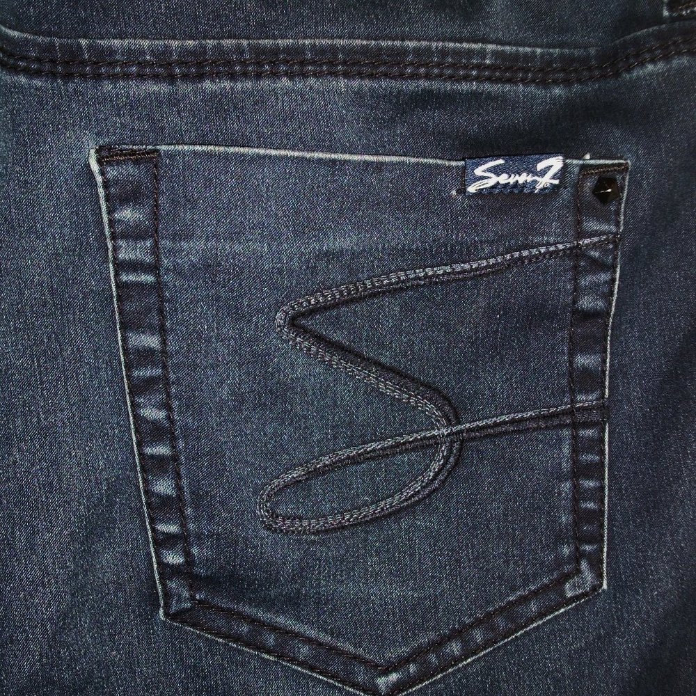 Seven7 Sz 14 Blue Demim Stretch Leggings Jeans Mid Rise 28" Inseam - Picture 7 of 12